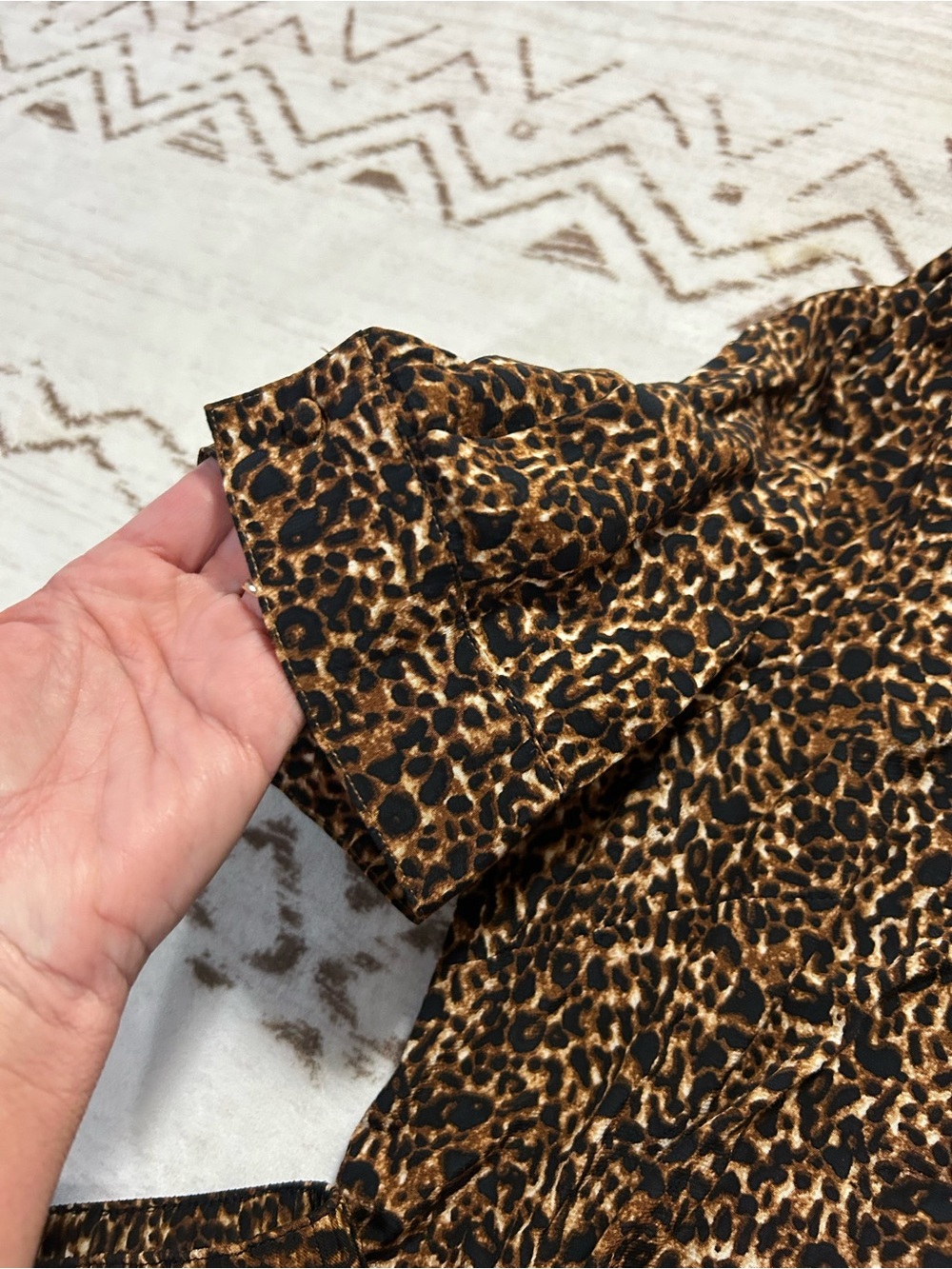 Talbots Leopard Print Wide Leg Luxury Set Button Up Top XL - Picture 8 of 9